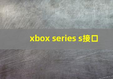 xbox series s接口